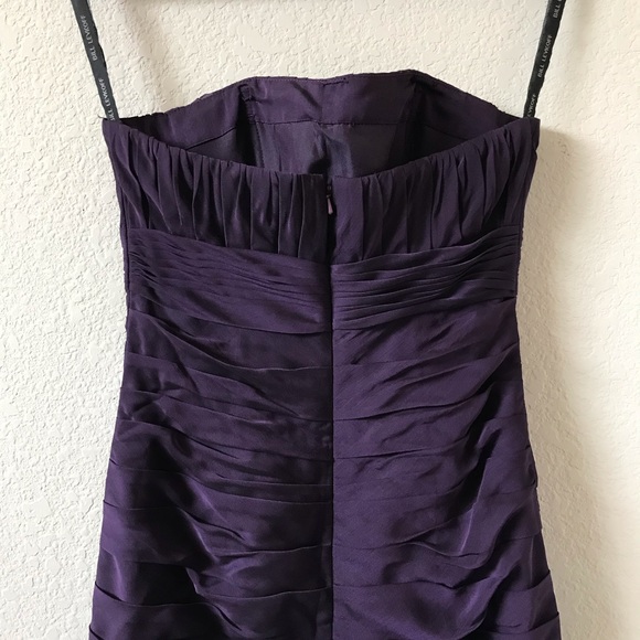 Bill Levkoff Plum Purple Ruched Instant Slimming Strapless Cocktail Dress Size 4 - Picture 7 of 16